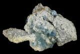 Cubic, Blue-Green Fluorite Crystals on Quartz - China #142614-1